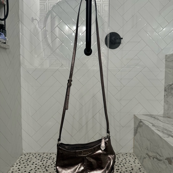 Coach Ashley Leather Swingpack Crossbody Bag Pewter - Picture 4 of 5